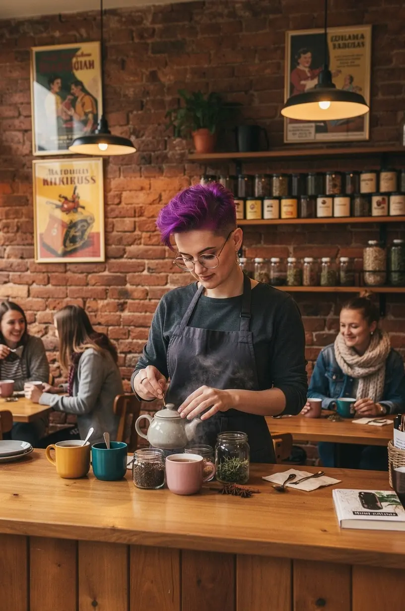 Arbatos paruošimo procesas su matomu užpylimu karštu vandeniu, iliustruojantis paprastą ir praktišką naudojimą.